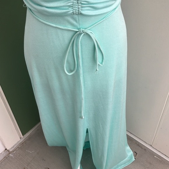 Vintage 70s Sea Foam Green Maxi Dress - Picture 3 of 7